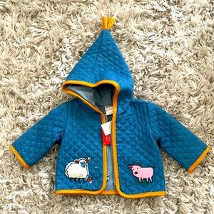 NWT Hanna Anderson light weight quilted baby jacket 0-3 months.